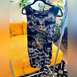 Casual cotton summer dress Chinese dragon 🐉 design worn once